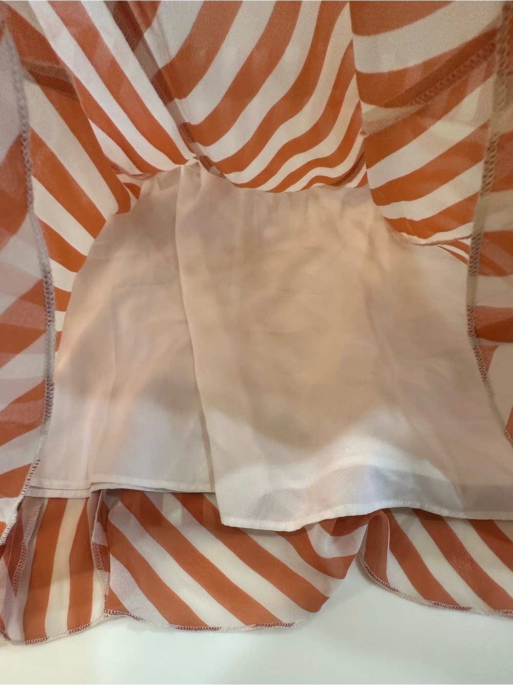 ASOS Striped Maxi Dress Orange/White Size 4 Fluted Hem - Picture 10 of 17